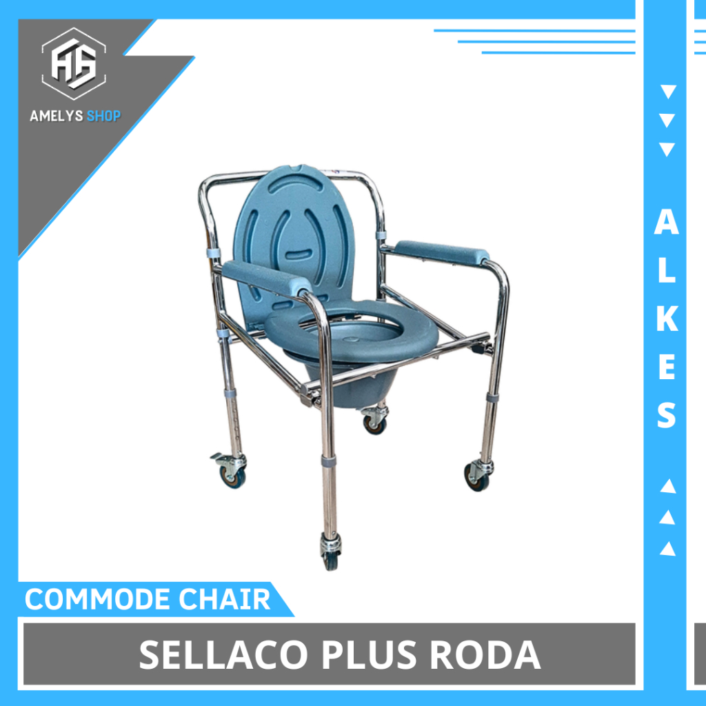 Jual Kursi Toilet atau Commode Chair Tanpa Roda & Plus Roda | Shopee ...