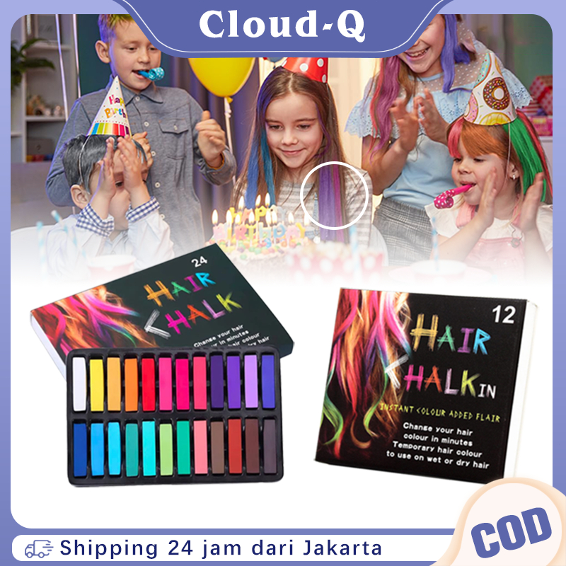 Jual Hair Chalk 12 24 Warna Chalk Pewarna Rambut Soft Pastel Non ...