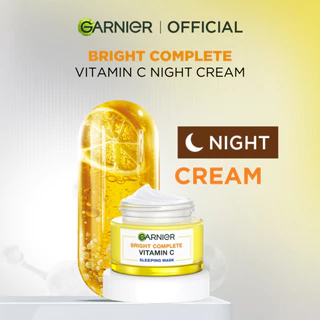 Garnier Bright Complete Vitamin C Sleeping Mask Night Cream Skin Care - 50ml | Krim Malam | Melembapkan Kulit