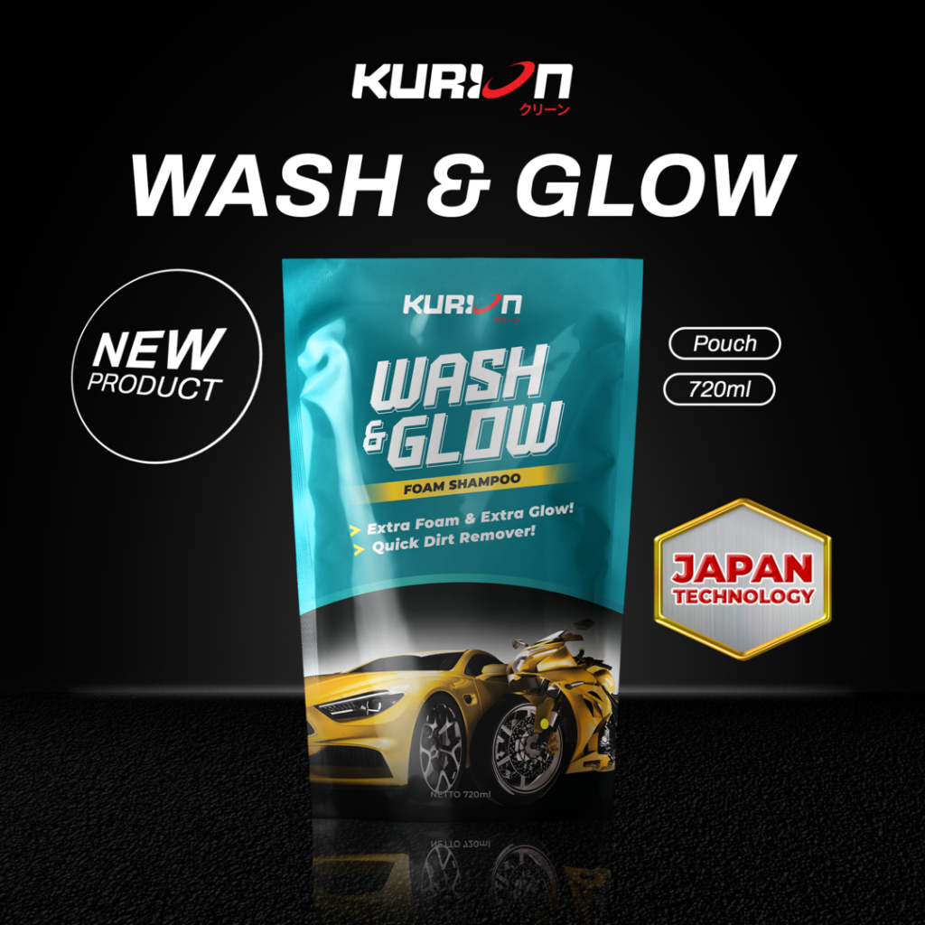 Jual KURION Wash & Glow Shampoo Cuci Mobil Motor 3X Booster Foam Super ...