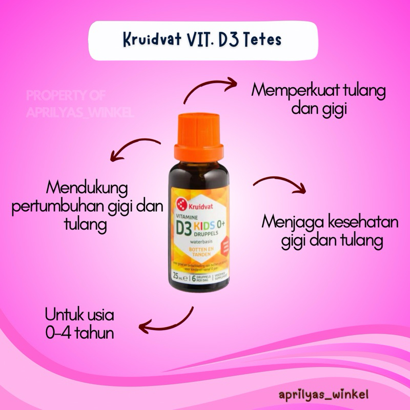 Jual VITAMIN D3 KIDS KRUIDVAT TETES/CAIR 25ml - Suplemen Makanan Untuk ...