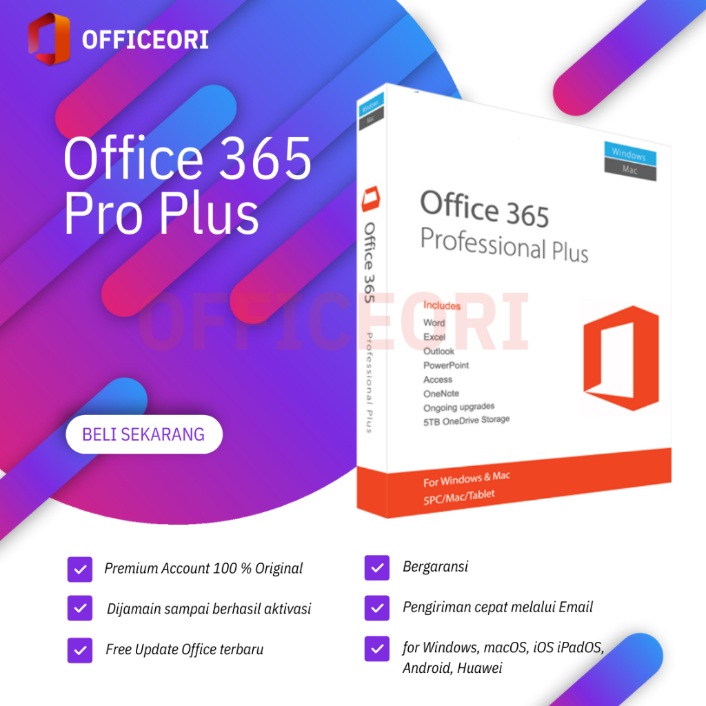 Jual bigpromo Microsoft office 365 for 5 Device di(Windows, macOS ...
