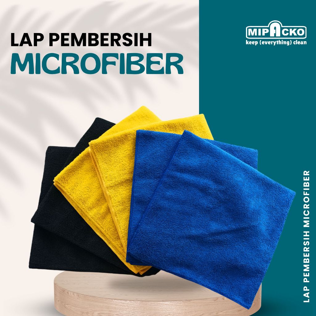Mipacko Lap Pembersih Kendaraan Microfiber Serbaguna 30x40 cm