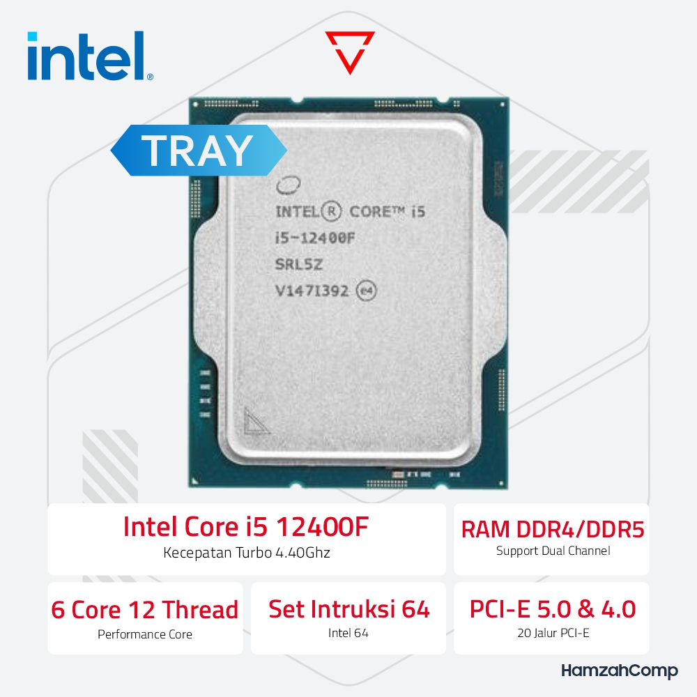 Jual INTEL CORE i5 12400F 6 Core 12 Thread Up to 4.4Ghz 18MB Smart ...