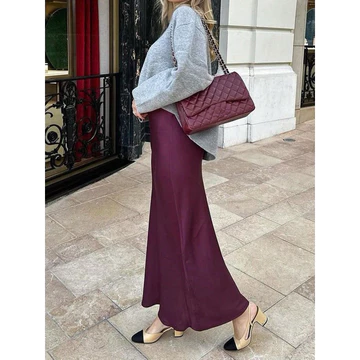 Rok Satin Panjang Long Satin Rok Satin Silk Skirt Long Satin Silk