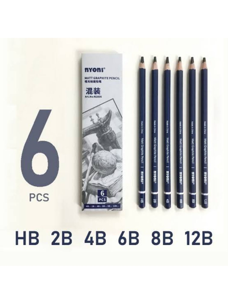 Charbon Comprimé 6 Bâtons Fusain Carrés Tolenre - Pour Dessin, Croquis, Ombrage - Charbon Compressé Qualité Artiste Ombrage Noir