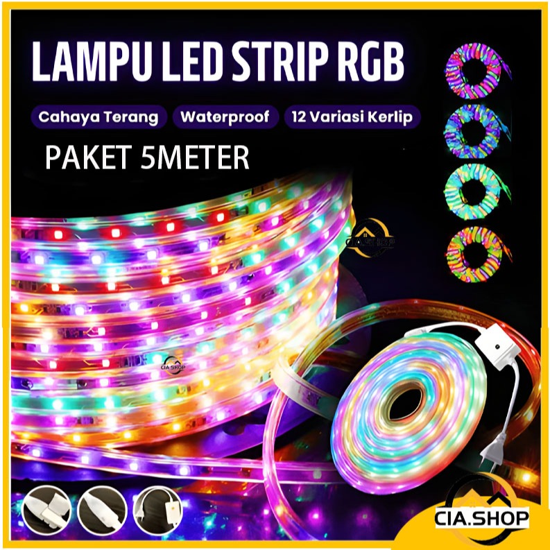 Jual PAKET Lampu LED STRIP SELANG 2835 /220V OUTDOOR RGB/Lampu Strip ...
