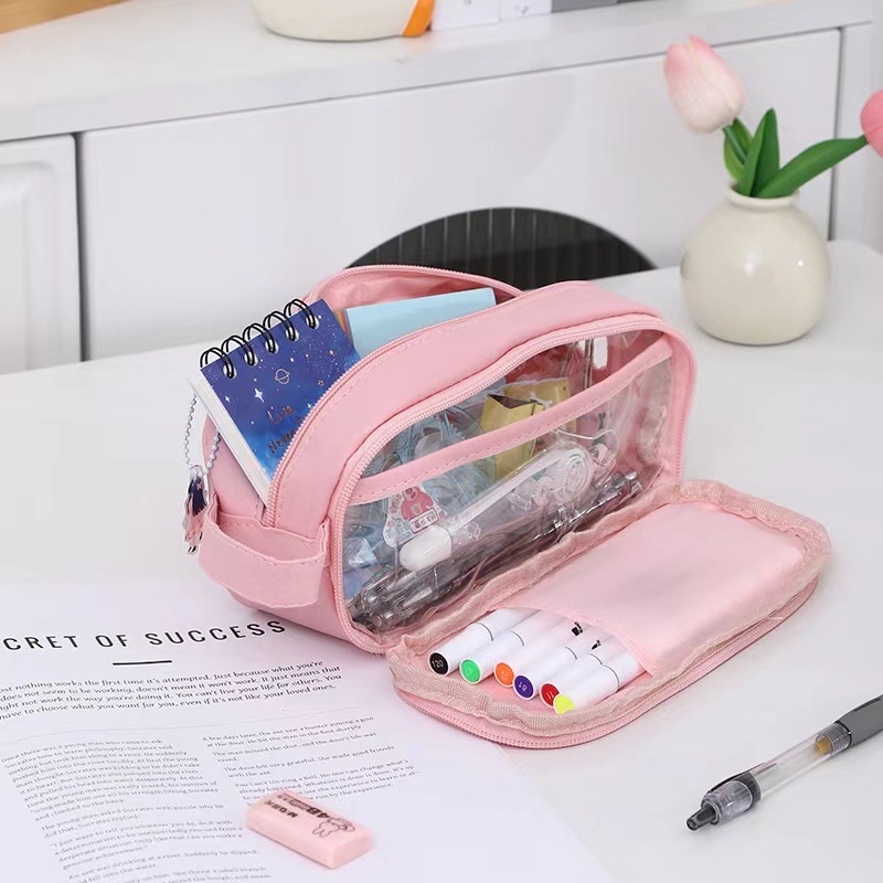 Eeghrerr Pencil Cases Large Capacity Bag Tas Pena Tempat Kotak Pensil Aesthetic - foto 2