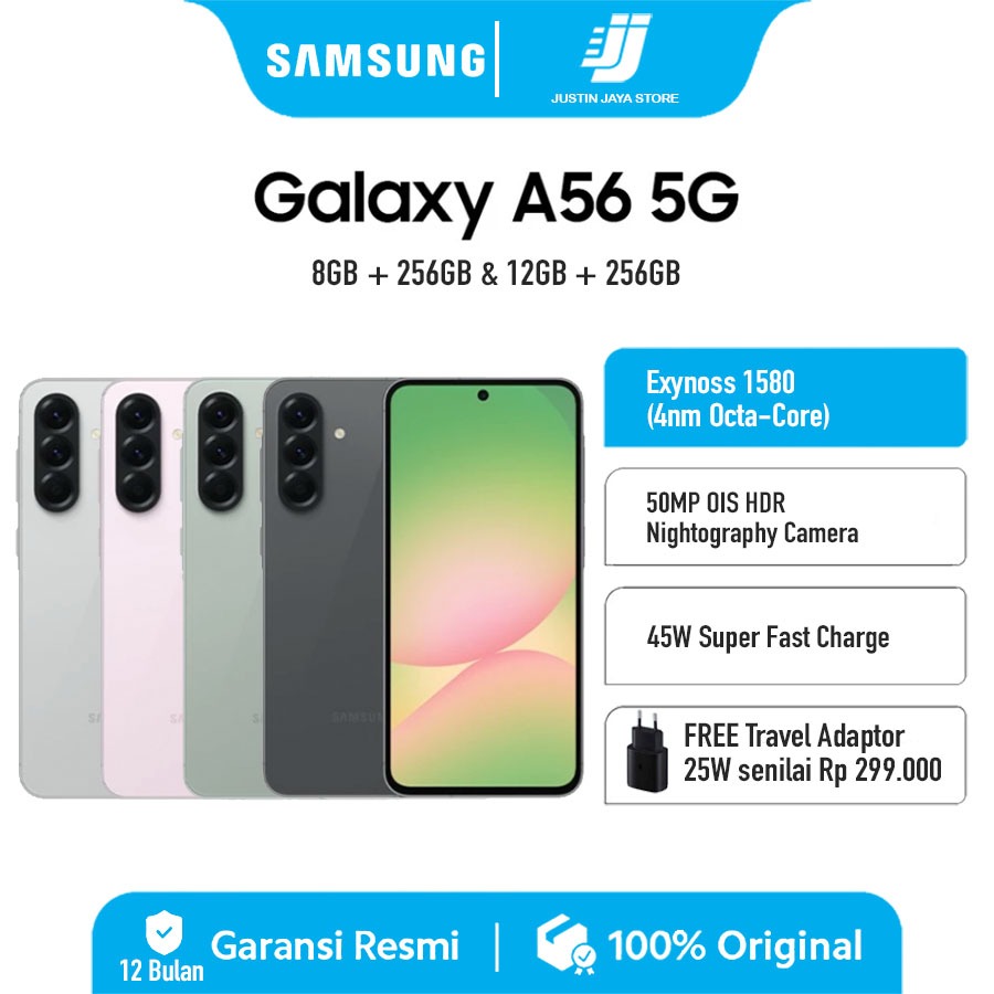 Jual Samsung A56 5G [12/256GB] & A56 5G [8/256GB] Garansi Resmi Samsung