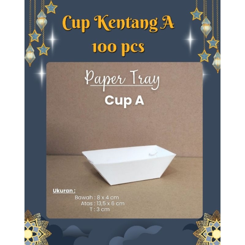 Jual (100pcs) Cup Kentang A / Kotak Cup Kentang / Food Paper tray ...