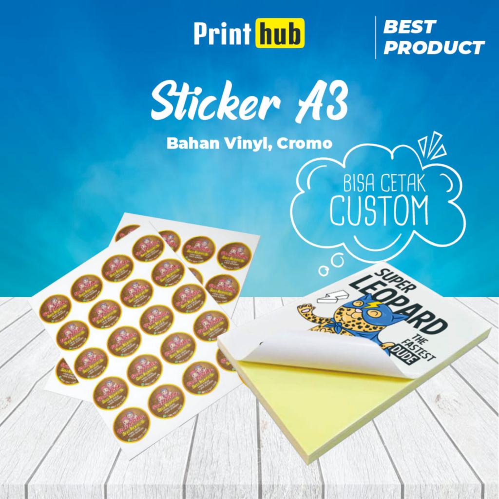 Jual Cetak Sticker A3 Stiker Kromo / Vinyl / Label | Shopee Indonesia