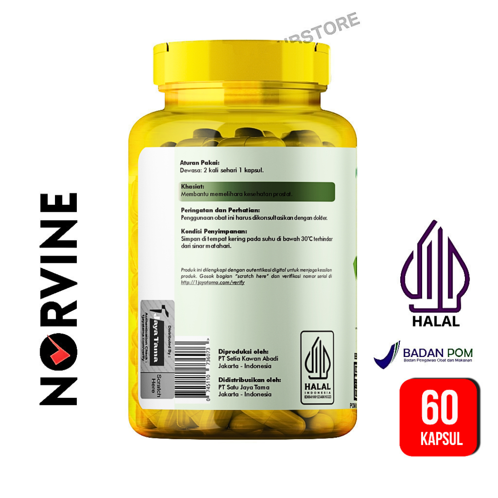 Jual SAW PALMETTO NORVINE 60 KAPSUL DHT BLOCKER HALAL BPOM KESEHATAN ...