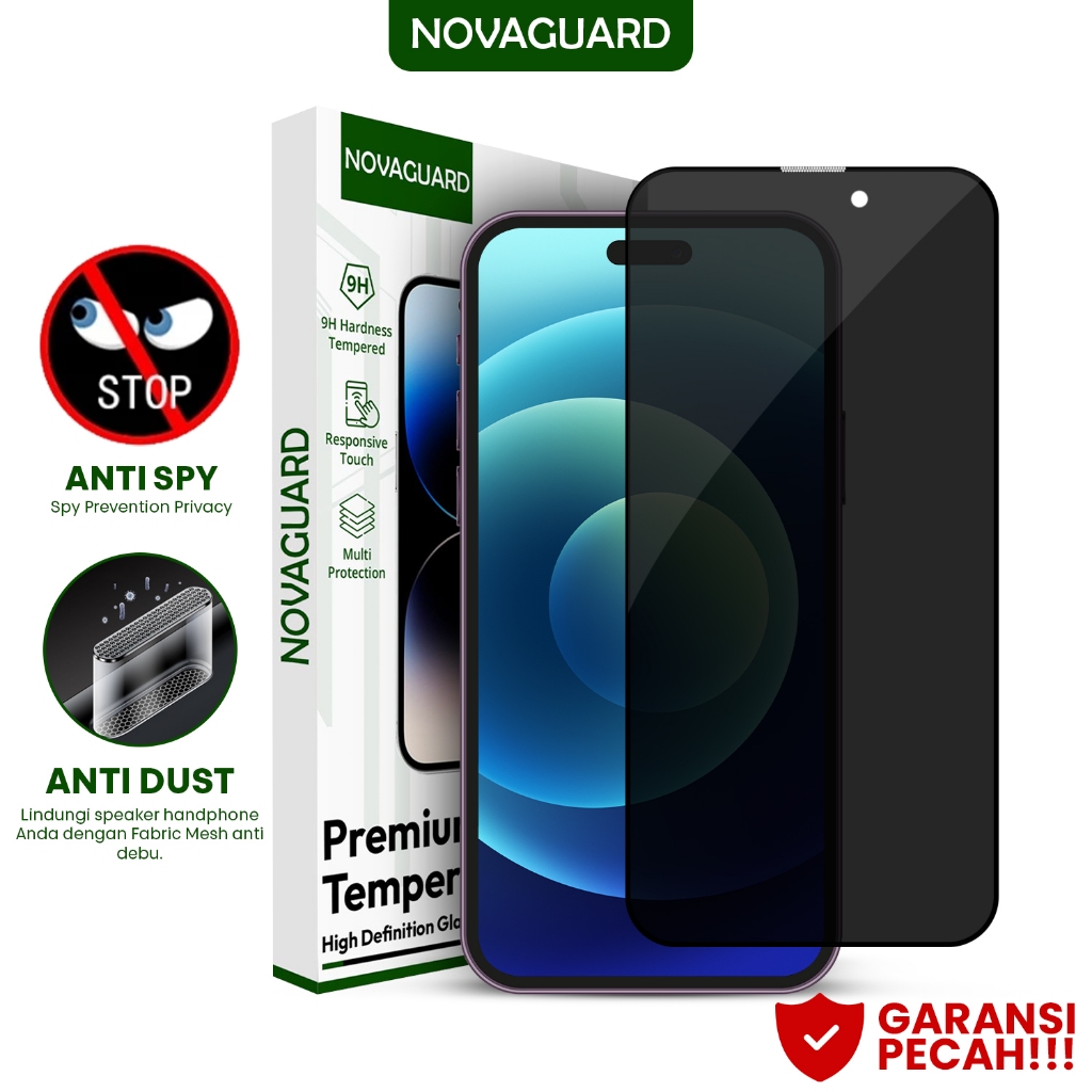 Protection écran Verre Trempé Anti-espion KENNAGE Pour IPhone 11 à 16 - Noir - Neuf