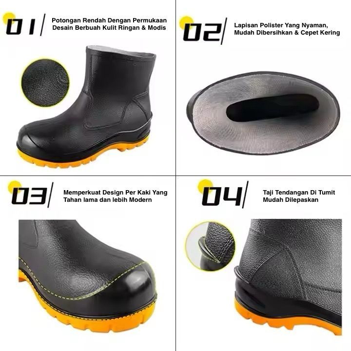 Jual BOOT SEPATU DAPUR KITCHEN ANTI SLIP ANTI BENDA TAJAM UJUNG BESI # ...