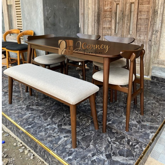 Jual DINING SET MEJA MAKAN MINAMALIS , DINING TABLE SET BENCH , MEJA ...