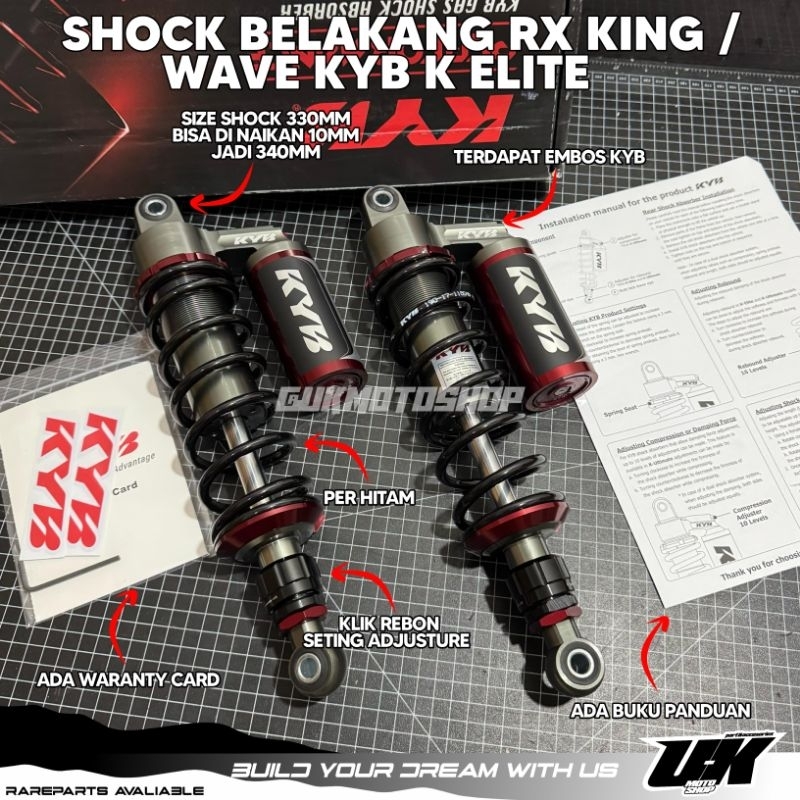 Jual shock belakang KYB K ELITE Supra x 125 RX-King Tiger magapro ...