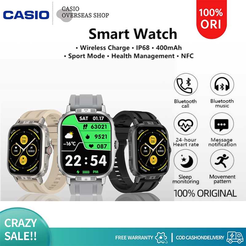 Jual CASIO Smart Watch 2,19 inci Pelacak kebugaran layar penuh