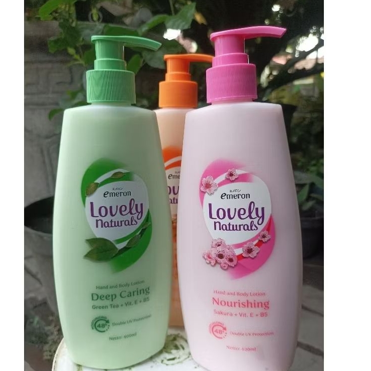 Jual 2 botol handbody emeron lovely natural 400ml mix random campur ...