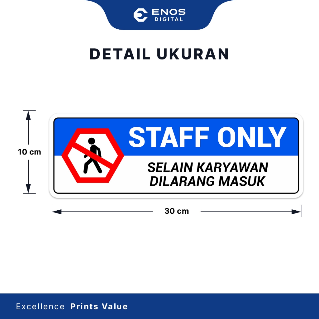 Jual Stiker Staff Only Label Sign Staff Only Selain Karyawan Dilarang ...