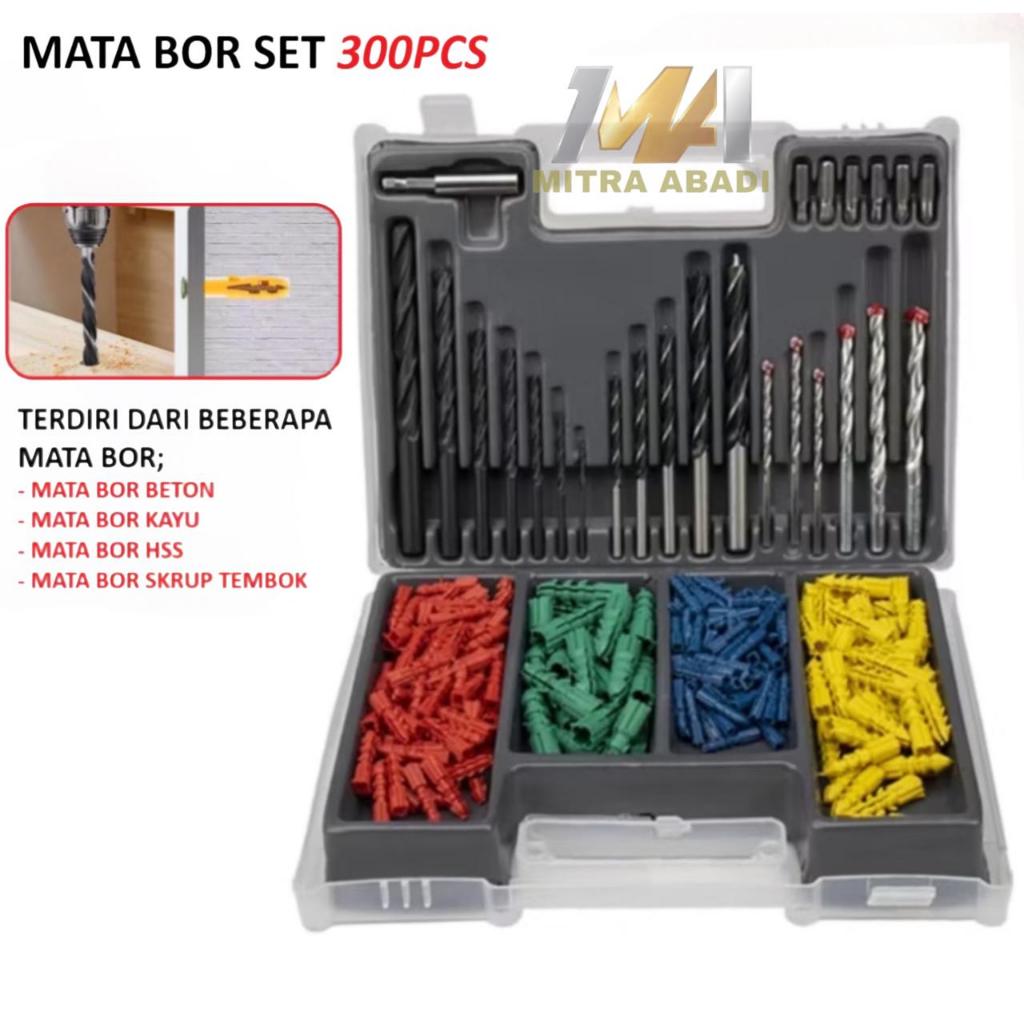 Jual Mata Bor 300 Pcs Set Mata bor besi baja asli- Mata Bor Besi Kayu ...