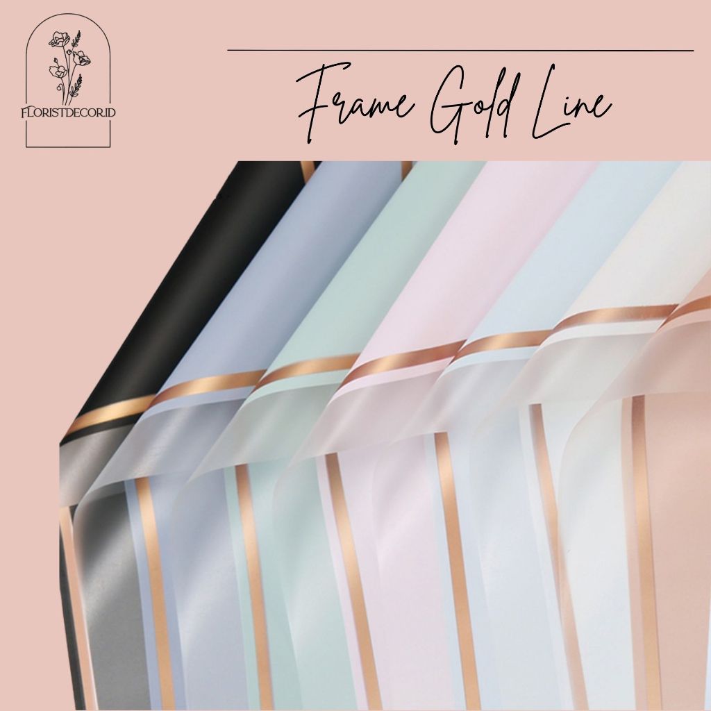 Jual ECER TERMURAH TRANSPARENT FRAME GOLD LINE FLOWER WRAPPING ...