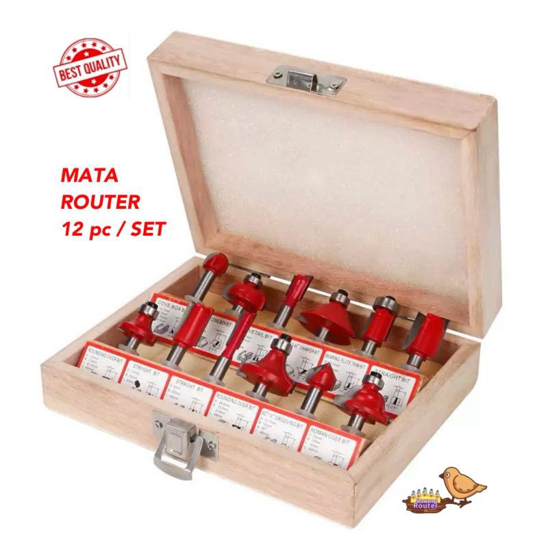 Jual Mata Router/ Profil Set 12 pc Shank/ As 1/4 Inch (6.35 mm ...