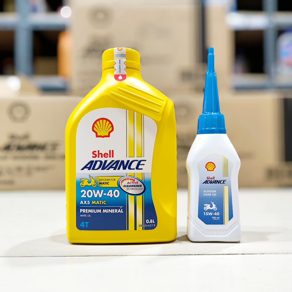 Jual PAKET OLI MATIC SHELL ADVANCE AX5 SCOOTER 0.8L 20W40 + SHELL OLI ...
