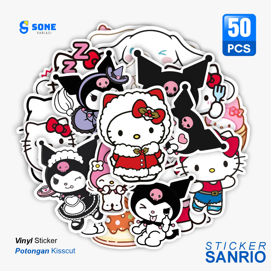Jual Sticker Pack SANRIO / Stiker Kartun Animasi Paper Vinyl Deco Buku ...