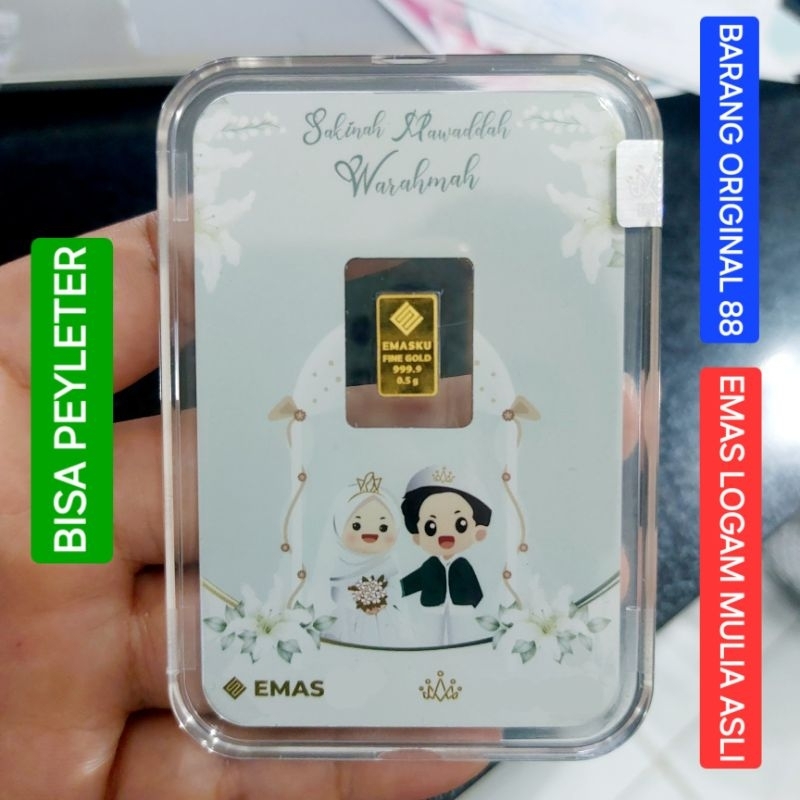 Jual 0,5 KADO PERNIKAHAN ISLAMI EMAS 0.5 GRAM ASLI HADIAH PERKAWINAN ...
