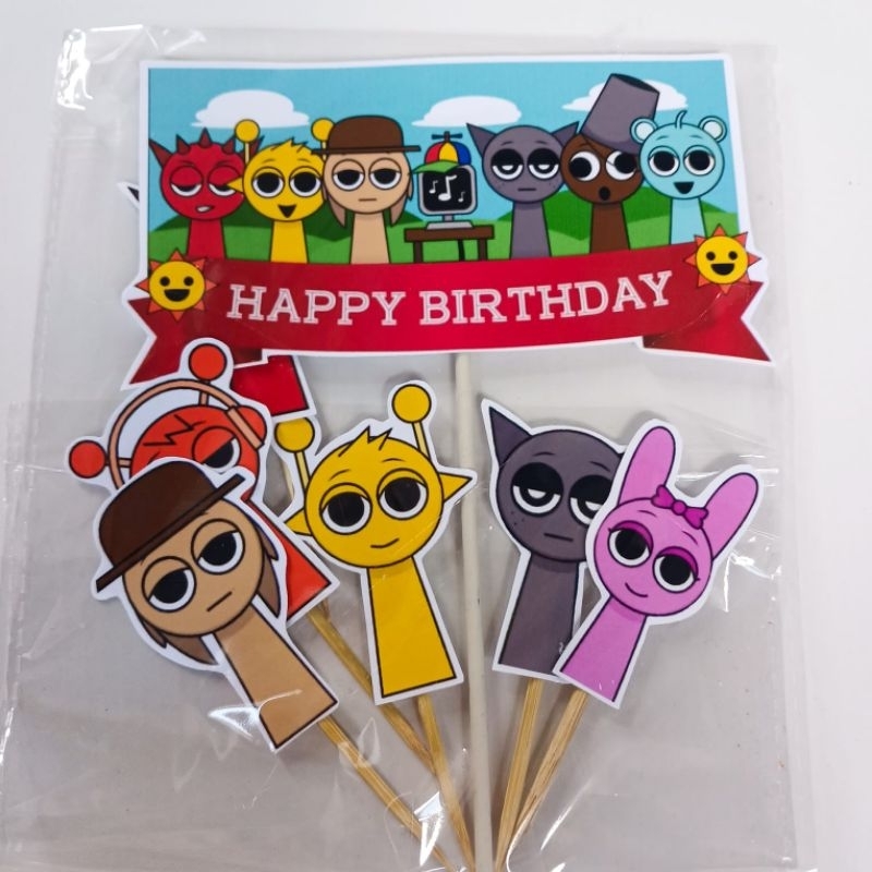 Jual Topper Sprunki Sprunky Happy Birthday hiasan kue | Shopee Indonesia