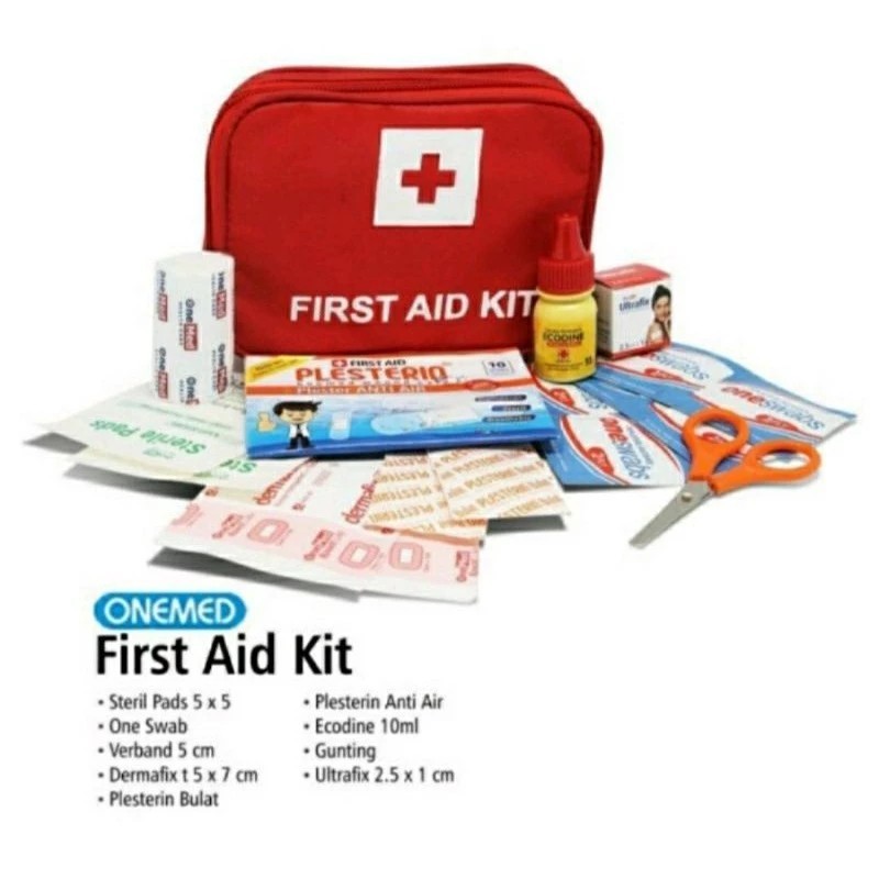 Jual Peralatan P3K First Aid Kit Red Bag Set Onemed | Shopee Indonesia