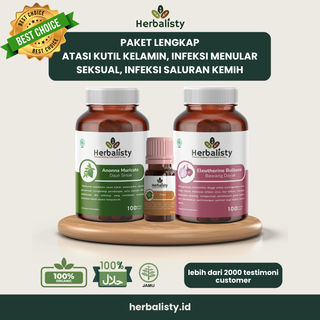 HERBALISTY  - PAKET HERBAL LENGKAP Obat Kutil Kelamin, Infeksi Menular , Keputihan, HPV, Kista, Miom
