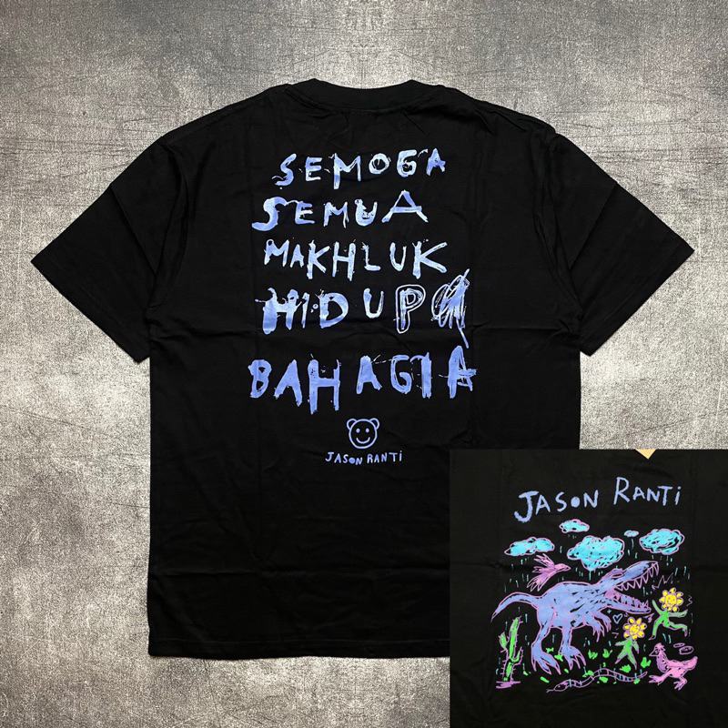 Jual Tshirt JASON RANTI - SEMUA MAKHLUK BAHAGIA BLACK Official ...