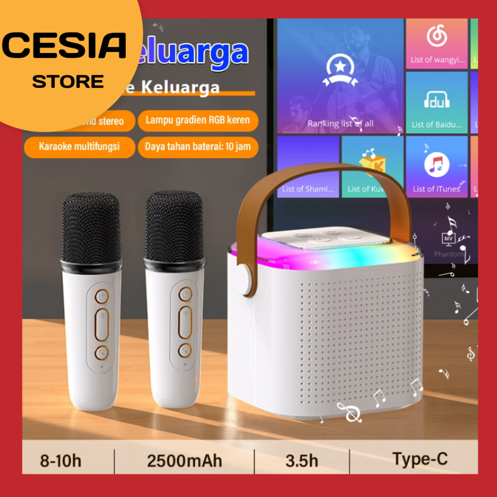 Jual [ CS ] Speaker Bluetooth Mini Karaoke Y1 2 Mic Wireless Portable ...