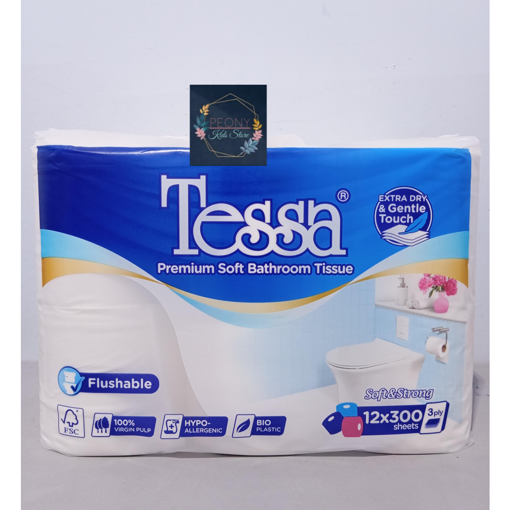 Jual 1 PCS TISSUE TESSA TOILET 12 ROLL 3PLY/tisu Gulung wc bathroom ...