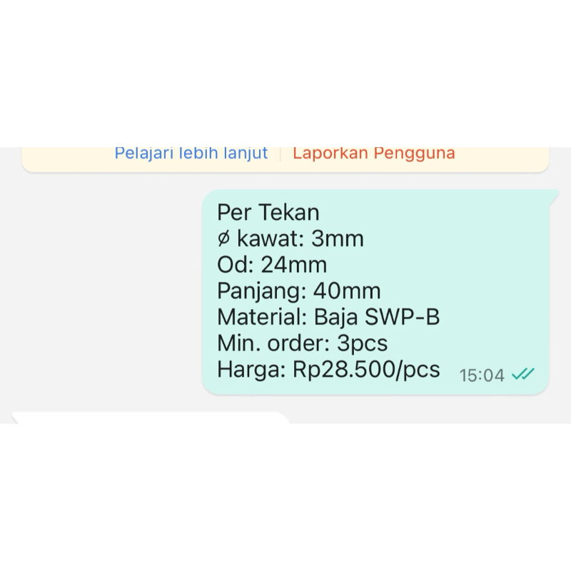 Jual Per Spring Pegas Tekan OD 24mm Kawat 3mm Panjang 40mm Baja ...