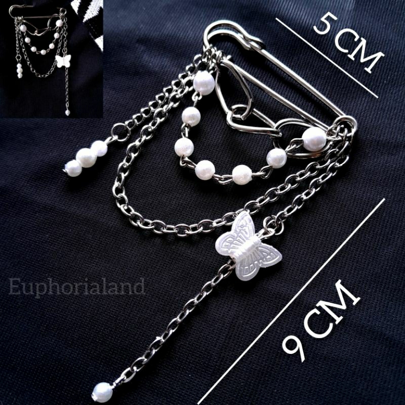 Jual [Handmade] Pearl Bros Pin Rantai Layer Korean/Harajuku/Grunge ...