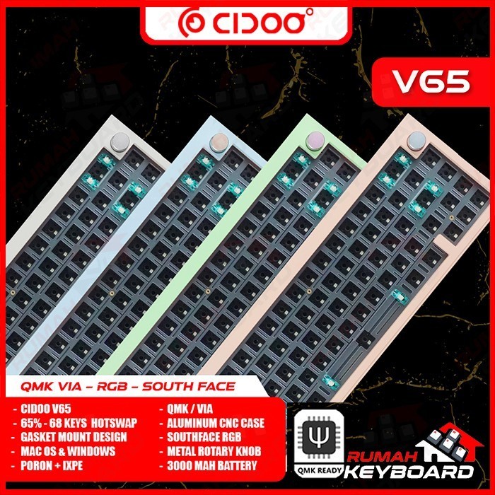Jual CIDOO - V65 - 66 Keys - Gasket - South - Barbone - Mechanical ...