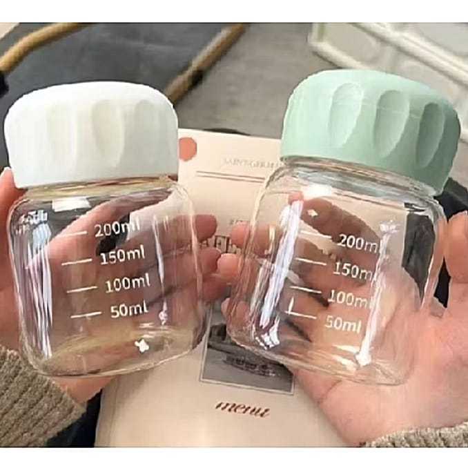 Jual BOTOL MINUM KACA JUS MINI 200ML IMUT ANTI TUMPAH +BOX | Shopee ...