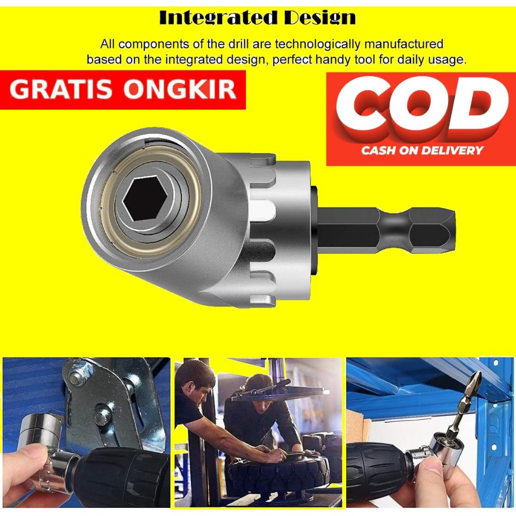 Jual Ekstensi Mata Bor 1/4 Inch 105 Degree Right Steel Angle Driver ...