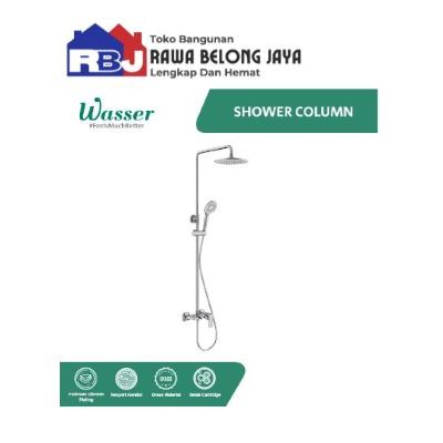 Jual Wasser ESS-V220 Chrome Shower System Set Tiang / Wasser Shower ...