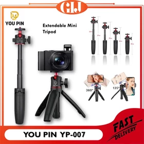 YOU PIN YP 007 Mini Extension Pole Tripod Vlogging Vlogger For Mirrorless Camera Smartphone HP