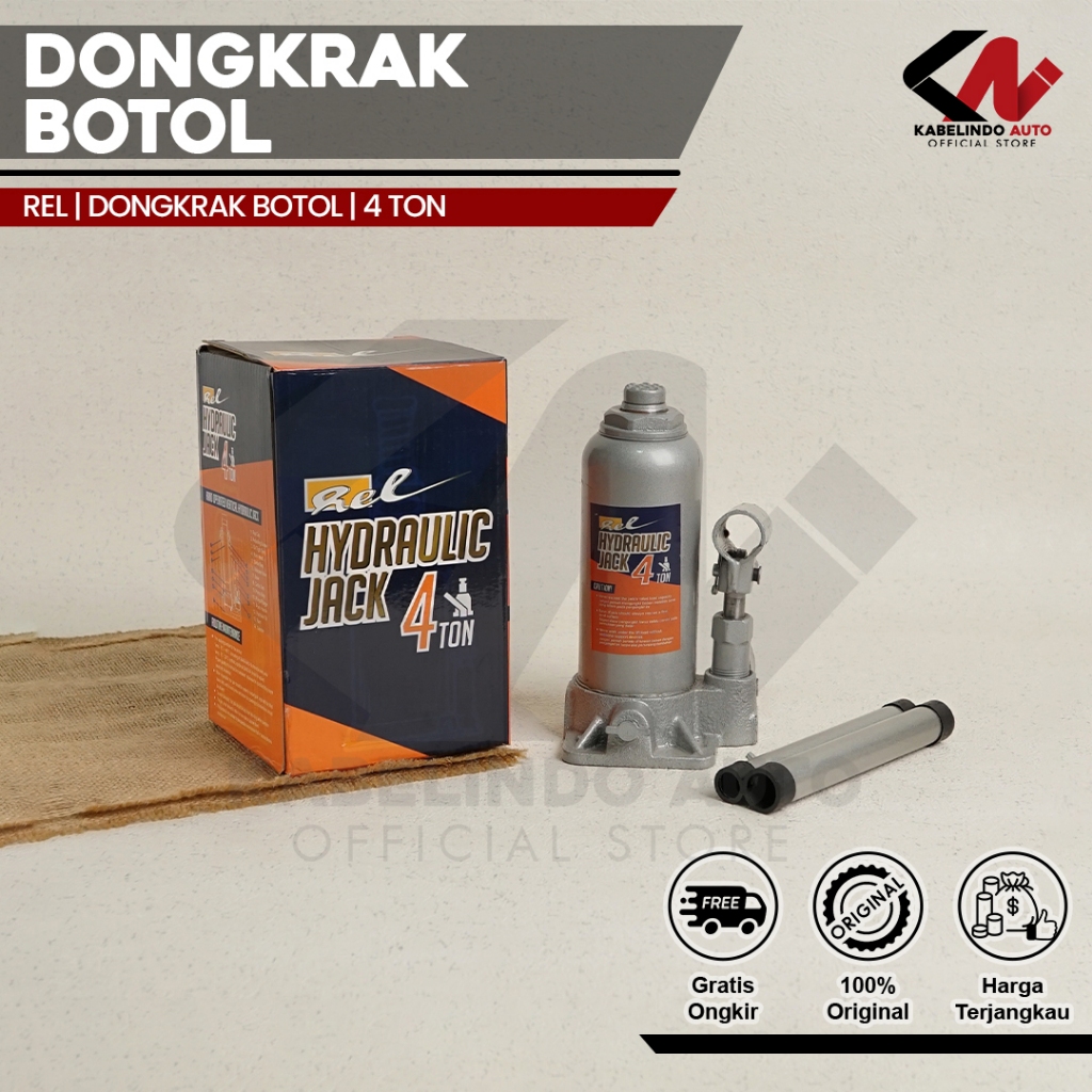 Jual Dongkrak Mobil Model Botol REL Hidrolik / Hydraulic Jack 4 Ton ...