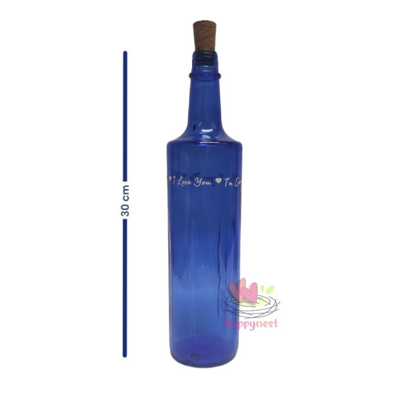 Jual Botol Kaca Biru Blue Solar Water Hooponopono Moon Bottle Healing ...