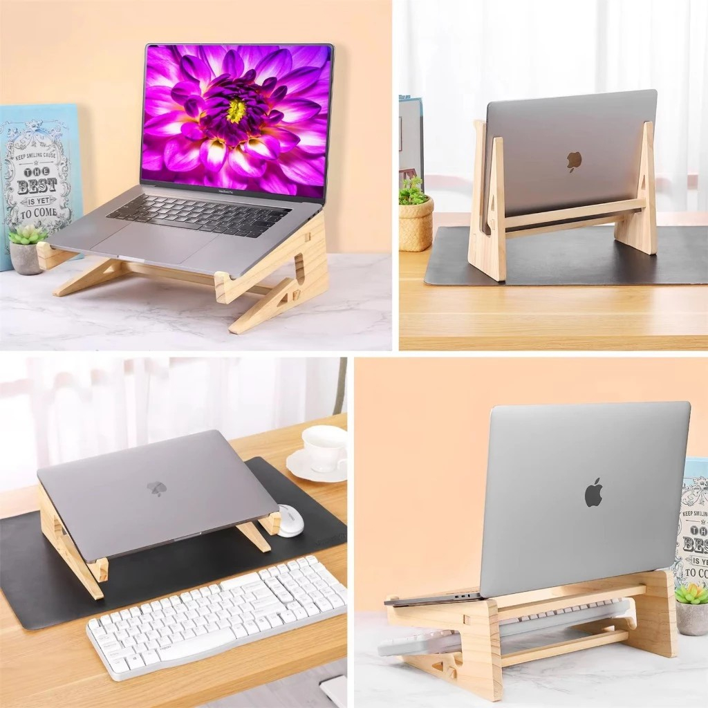Jual NTF Stand Laptop Kayu Meja / Stand Monitor Portable Unik Kayu ...