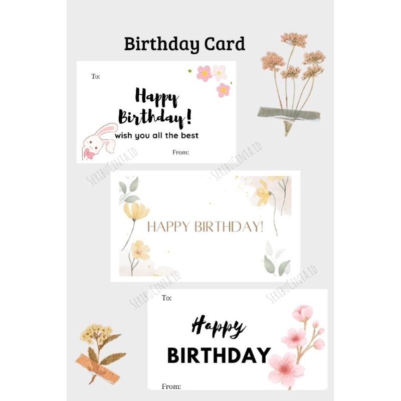 Jual [Seribu Cinta] Birthday Card | Kartu Ucapan Ulang Tahun | Kartu ...