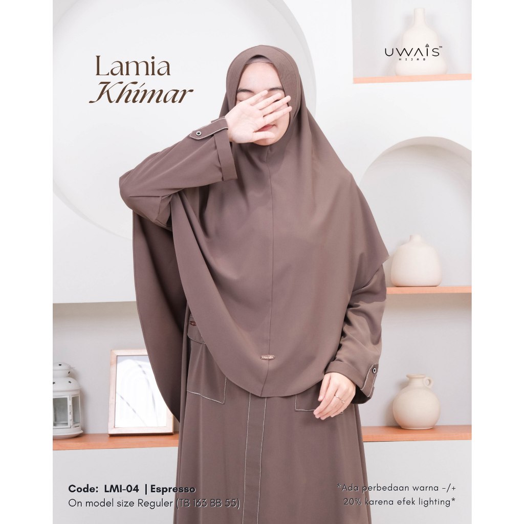 Lamia Khimar Hijab Anti UV Umroh Haji Jilbab Instan Soft Pad Polos Syari Kerudung Anti Tembem