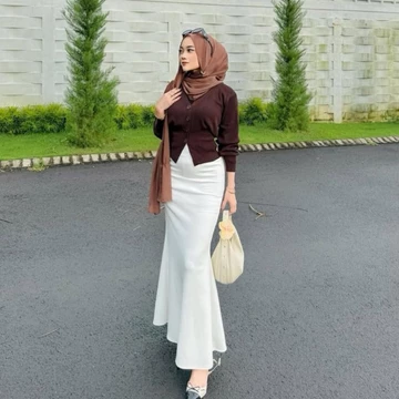 Rok Satin Silk Premium Rok Wanita Panjang Rok Wanita Duyung Mermaid Size S Sampai 3xl