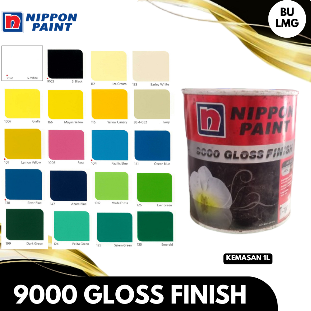 Jual Cat Minyak Kayu & Besi || Nippon Paint Gloss Finish 9000 1 Liter ...