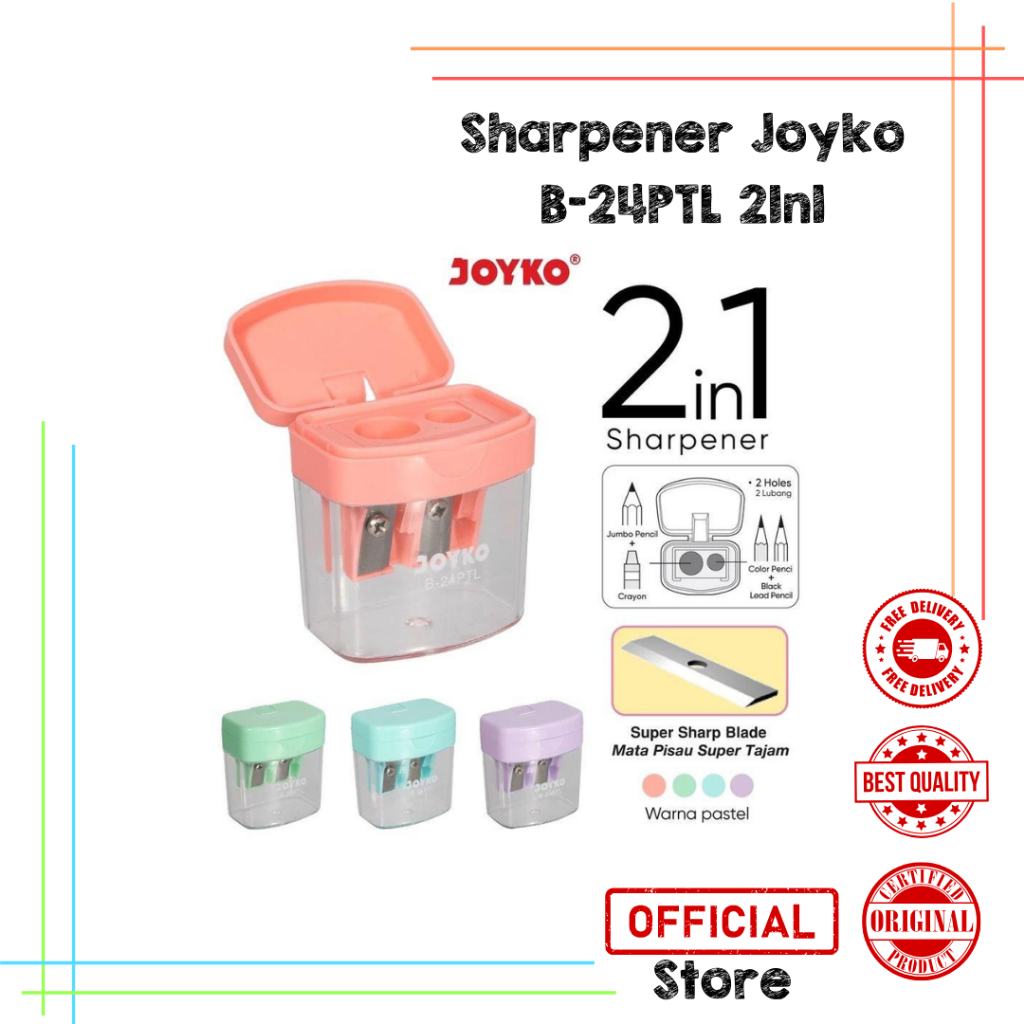 Jual Rautan / Serutan / Sharpener 2 Lubang Joyko B-24 / Rautan | Shopee ...
